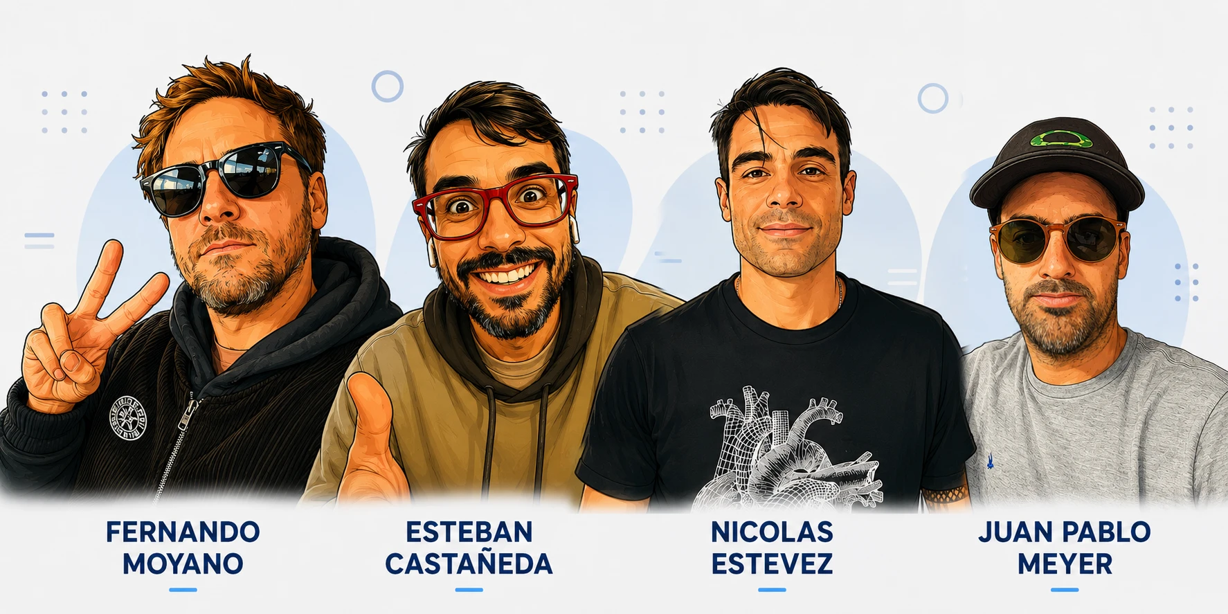 El equipo de Sinaqia: Fernando Moyano, Esteban Castañeda, Nicolás Estévez y Juan Pablo Meyer